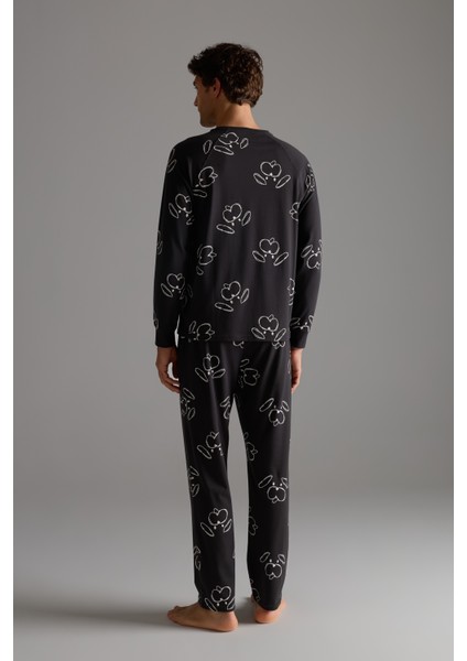 Erkek Pamuklu Reglan Kollu Uzun Pijama Takımı fırsatları