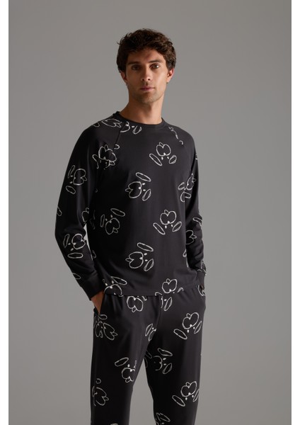Erkek Pamuklu Reglan Uzun Kollu Pijama Üstü modelleri