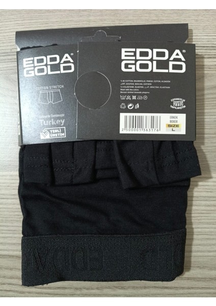 Gold Penye Kumaş Likralı Erkek Boxer - Siyah - Large - Tekli fiyatları