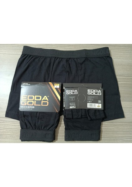 Gold Penye Kumaş Likralı Erkek Boxer - Siyah - Large - Tekli modelleri