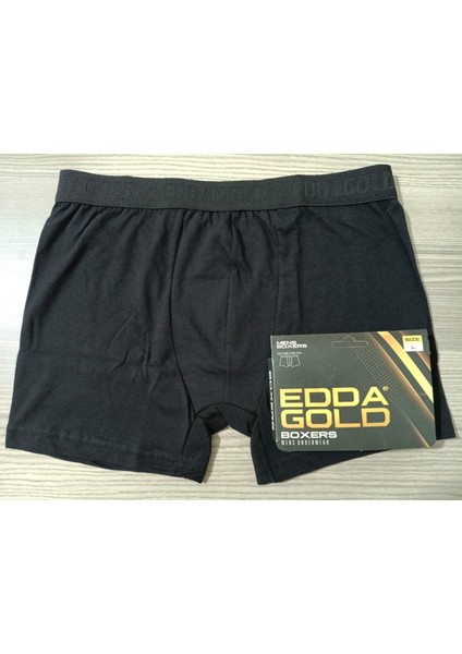 Gold Penye Kumaş Likralı Erkek Boxer - Siyah - Large - Tekli fırsatları