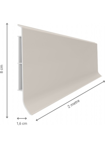 Linela Suya Dayanıklı Pvc Süpürgelik 8 cm - Gri - LNL414 fırsatları