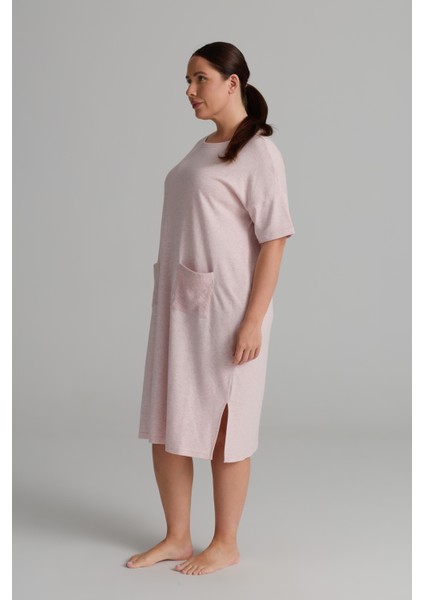 Kadın Plus Size Pamuklu Uzun Kollu Cepli Elbise fiyatları