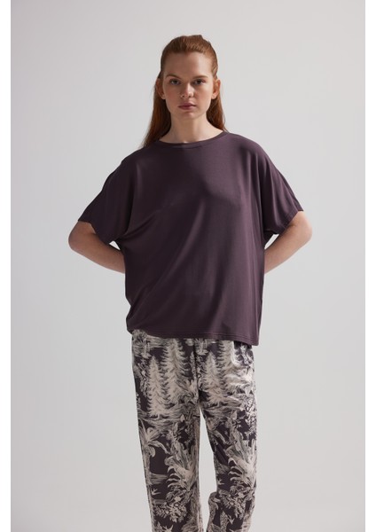 Kadın Modal Iki Iplik Kısa Kollu Kapri Pijama Takımı modelleri