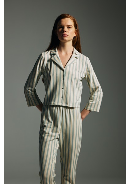 Kadın Pamuklu Uzun Kollu Gömlek Pijama Takımı modelleri