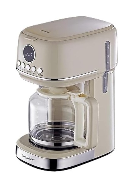 Gem Retro Filtre Kahve Makinesi – 900 W, 1, 5 L Cam Demlik | Vanilya Krem