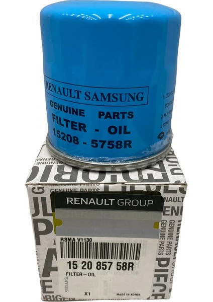 Yağ Filtresi Dacia Dokker 1.6 Sce H4M 152085758R Mais