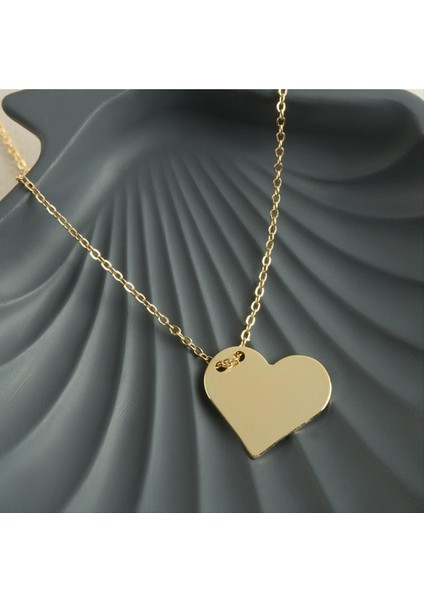 Wizard Kalp Isim Yazılabilir Boş Plaka Kolye-Sarı fiyatları