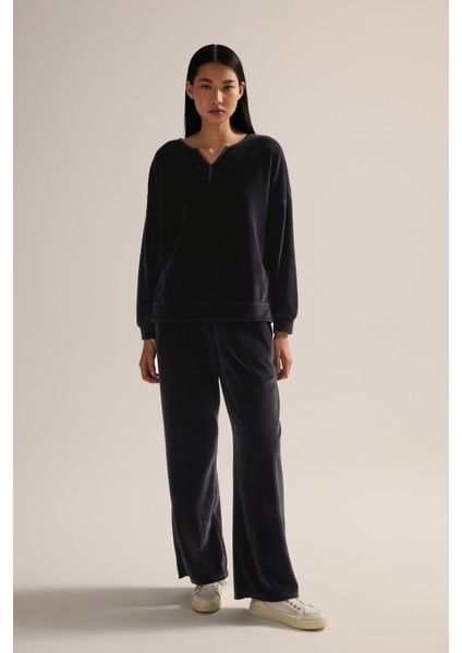 Kadın Pamuklu Kadife Uzun Eşofman Takımı