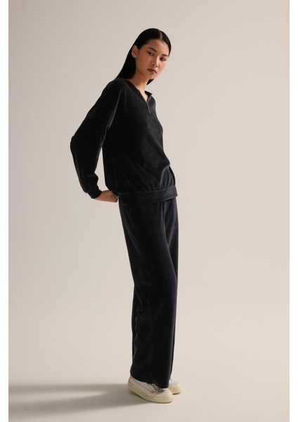 Kadın Pamuklu Kadife Uzun Eşofman Takımı modelleri