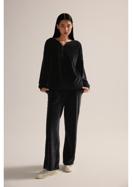 Kadın Pamuklu Kadife Uzun Eşofman Takımı indirimleri