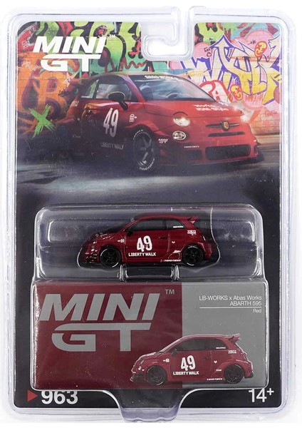 1/64 Lb-Works x Abas Works Abarth 595 Red - Blister Paket MGT00963-BL