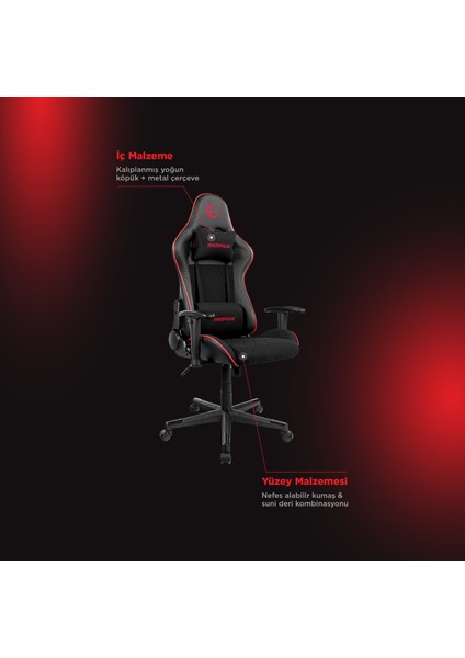 KL-R16 Drape Üst Seviye Terletmez Kumaş Siyah Gaming Oyuncu Koltuğu fiyatları