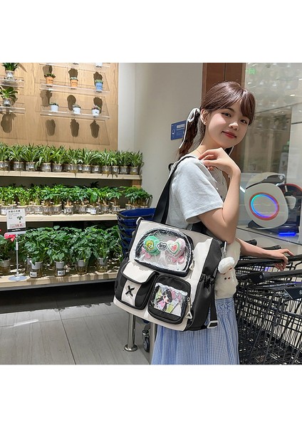 Ortaokul ve Lise Öğrencileri Sırt Çantası, Yüksek Görünümlü Çanta, Sevimli Kontrast Renk Ekleme 20-35L Büyük Kapasiteli Sırt (Yurt Dışından) modelleri