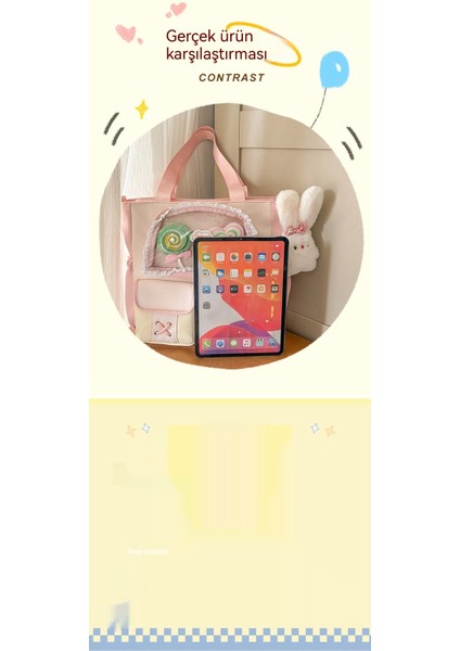 Ortaokul ve Lise Öğrencileri Sırt Çantası, Yüksek Görünümlü Çanta, Sevimli Kontrast Renk Ekleme 20-35L Büyük Kapasiteli Sırt (Yurt Dışından) modelleri