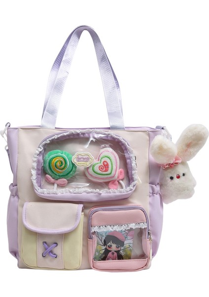 Ortaokul ve Lise Öğrencileri Sırt Çantası, Yüksek Görünümlü Çanta, Sevimli Kontrast Renk Ekleme 20-35L Büyük Kapasiteli Sırt (Yurt Dışından)