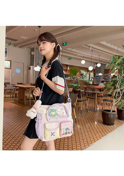 Ortaokul ve Lise Öğrencileri Sırt Çantası, Yüksek Görünümlü Çanta, Sevimli Kontrast Renk Ekleme 20-35L Büyük Kapasiteli Sırt (Yurt Dışından) modelleri