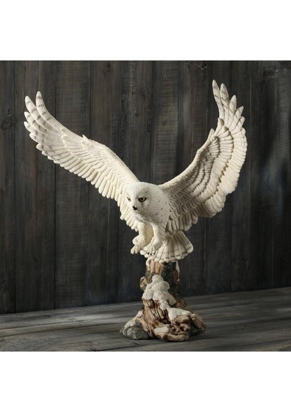 Kanatları Açık Beyaz Baykuş Figür 34CM modelleri
