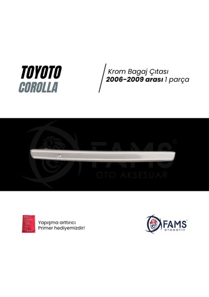 Toyota Corolla Krom Bagaj Çıtası 2006-2009 Paslanmaz Çelik modelleri
