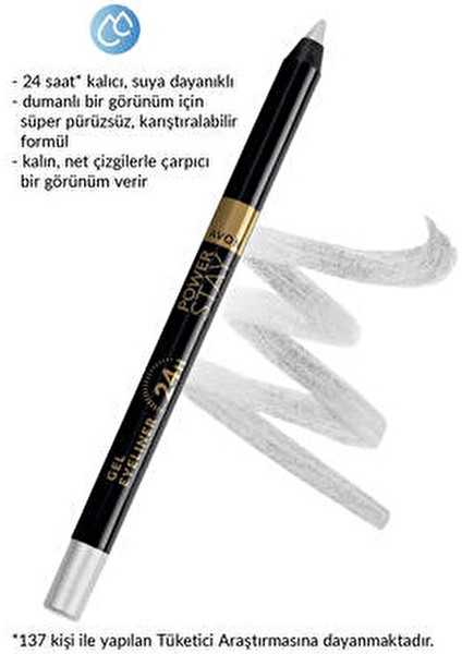 Power Stay Jel Eyeliner Suya Dayanıklı 24 Saat Kalıcı Gümüş Parlak Renk modelleri