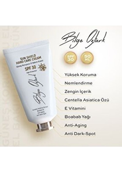Güneş Koruyucu El Bakım Kremi SPF 30 Tüm Cilt Tipleri İçin 50 ml fiyatları