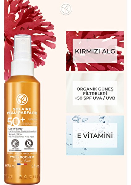 Vücut Güneş Spreyi 50+ SPF Tüm Cilt Tipleri İçin Renksiz Nemlendirici 150 Ml modelleri