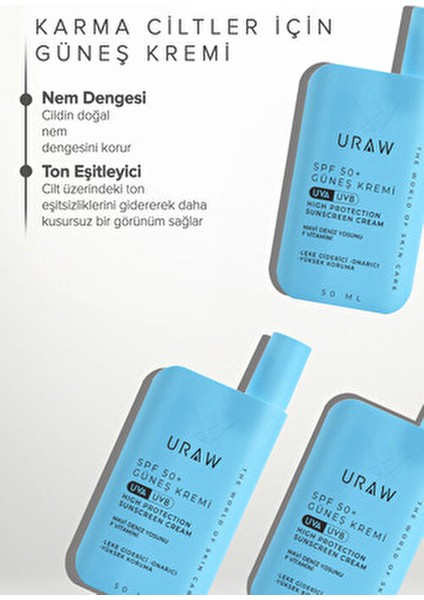 F Vitamini Güneş Kremi 50 ml 50+ SPF Suya Dayanıklı ve Nemlendirici Formül