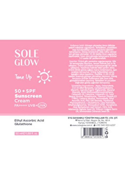 Yüz Güneş Kremi 50+ SPF Tüm Cilt Tipleri İçin Paraben İçermeyen 50 Ml indirimleri
