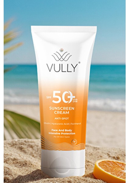 Yüz ve Vücut Güneş Kremi SPF 50+ Lekeli Ciltler İçin 50 ml Nemlendirici Formül
