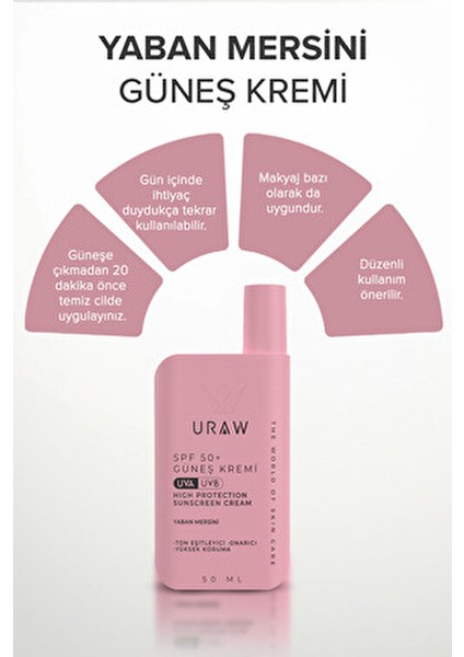 Güneş Kremi 50 ml Yüz İçin Yaban Mersini Özlü 50+ SPF Tüm Cilt Tiplerine Uygun