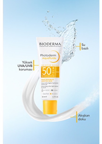 Photoderm Aquafluid SPF50+ Suya Dayanıklı Güneş Koruyucu 40 Ml Tüm Ciltler İçin fırsatları