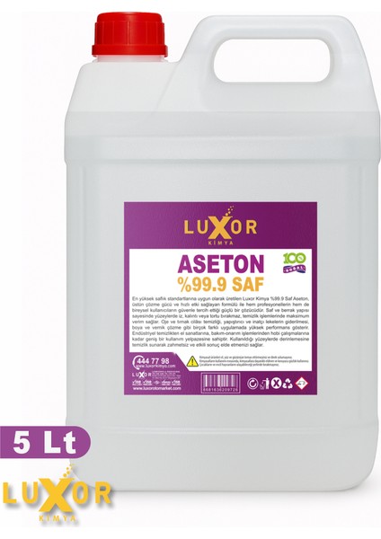 Kimya % 99 Saf Aseton Oje Temizleyici Oje Çıkarıcı 5 Lt