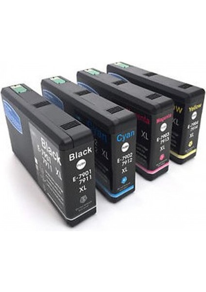 79XL T7901/T7904 Muadil Kartuş Seti Epson WF-5690 WF-5690 WF-5190 WF-5620 5110 4640 Yazıcılarla Uyumlu (T7911-T7914)