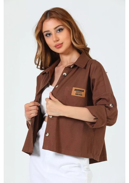 Kadın Kolları Apoletli Gabardin Gömlek Ceket fiyatları