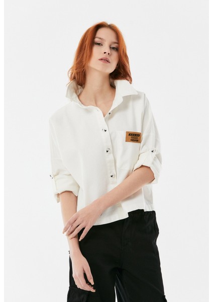 Kadın Kolları Apoletli Gabardin Gömlek Ceket fırsatları