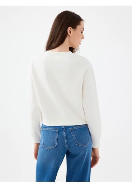 Beyaz Kadın Sweatshirt LF2041105 modelleri