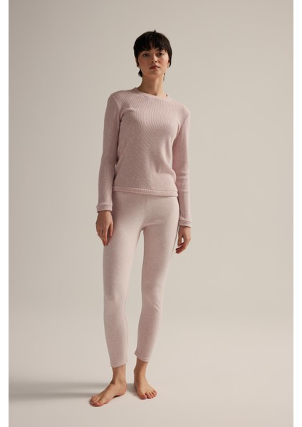 Kadın Pamuklu Örme Uzun Kollu T-Shirt Taytlı Takım modelleri