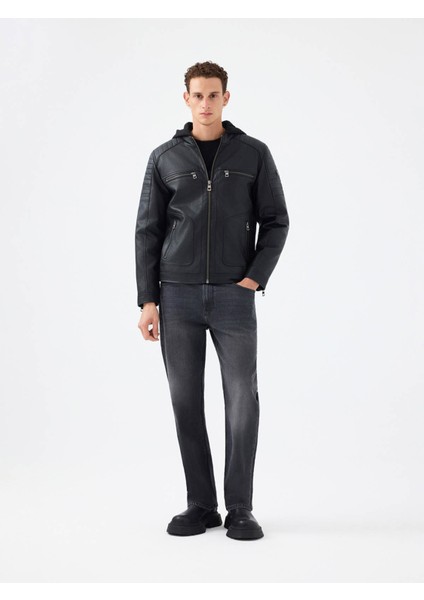 Siyah Erkek Deri Mont LF2040821