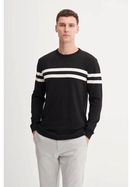 Slim Fit Viskon Kumaş Basic Siyah Erkek Kazak 33025 fiyatları