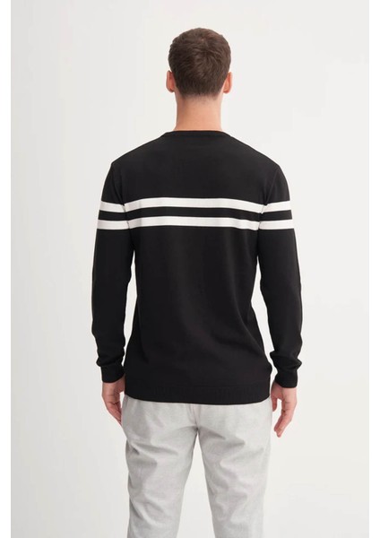 Slim Fit Viskon Kumaş Basic Siyah Erkek Kazak 33025 modelleri