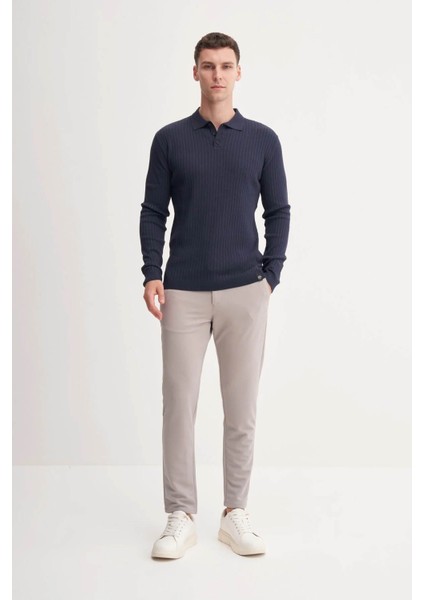 Premium Slim Fit Viskon Karışımlı Polo Yaka Lacivert Erkek Kazak 33210 fiyatları