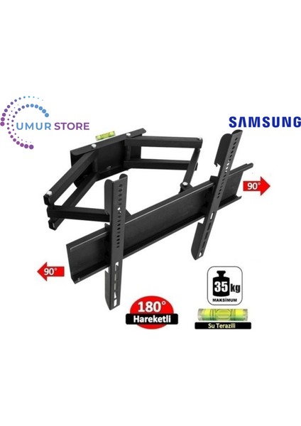 43CU8100 Uyumlu 43" 32- 55 Inç Çift Kollu Hareketli LCD LED Tv Askı Aparatı