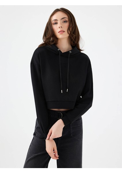 Siyah Kadın Sweatshirt LF2041030