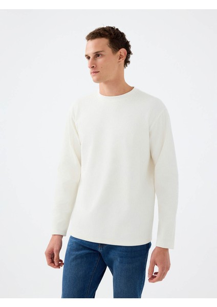Beyaz Erkek Sweatshirt LF2037183