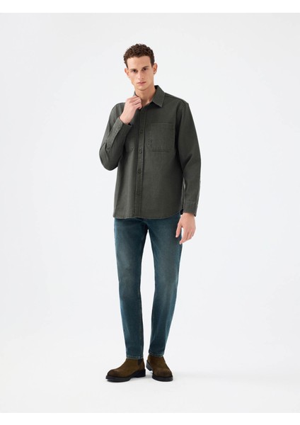 Relax Fit Haki Erkek Gömlek LF2040989 fiyatları