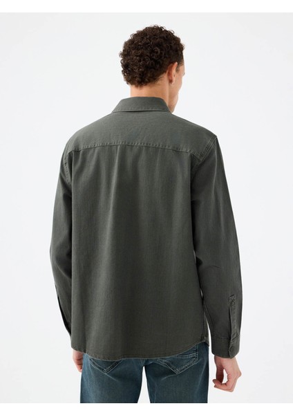 Relax Fit Haki Erkek Gömlek LF2040989 modelleri