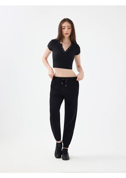 Siyah Kadın Eşofman Altı LF2041031