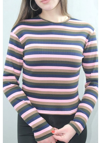 Bisiklet Yaka Renkli Bluz Likralı Büstiyer modelleri