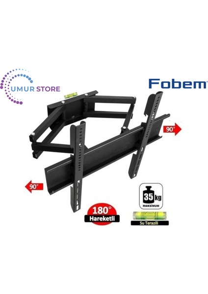 ML43EW4000 43'' Fhd Android 32”- 55” Çift Kollu Hareketli LCD LED Tv Askı Aparatı