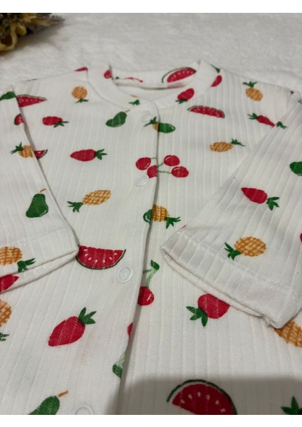 Tuembaby %100 Pamuk Meyve Baskılı Uzun Kollu Çıtçıtlı Unisex Bebek Tulum fiyatları